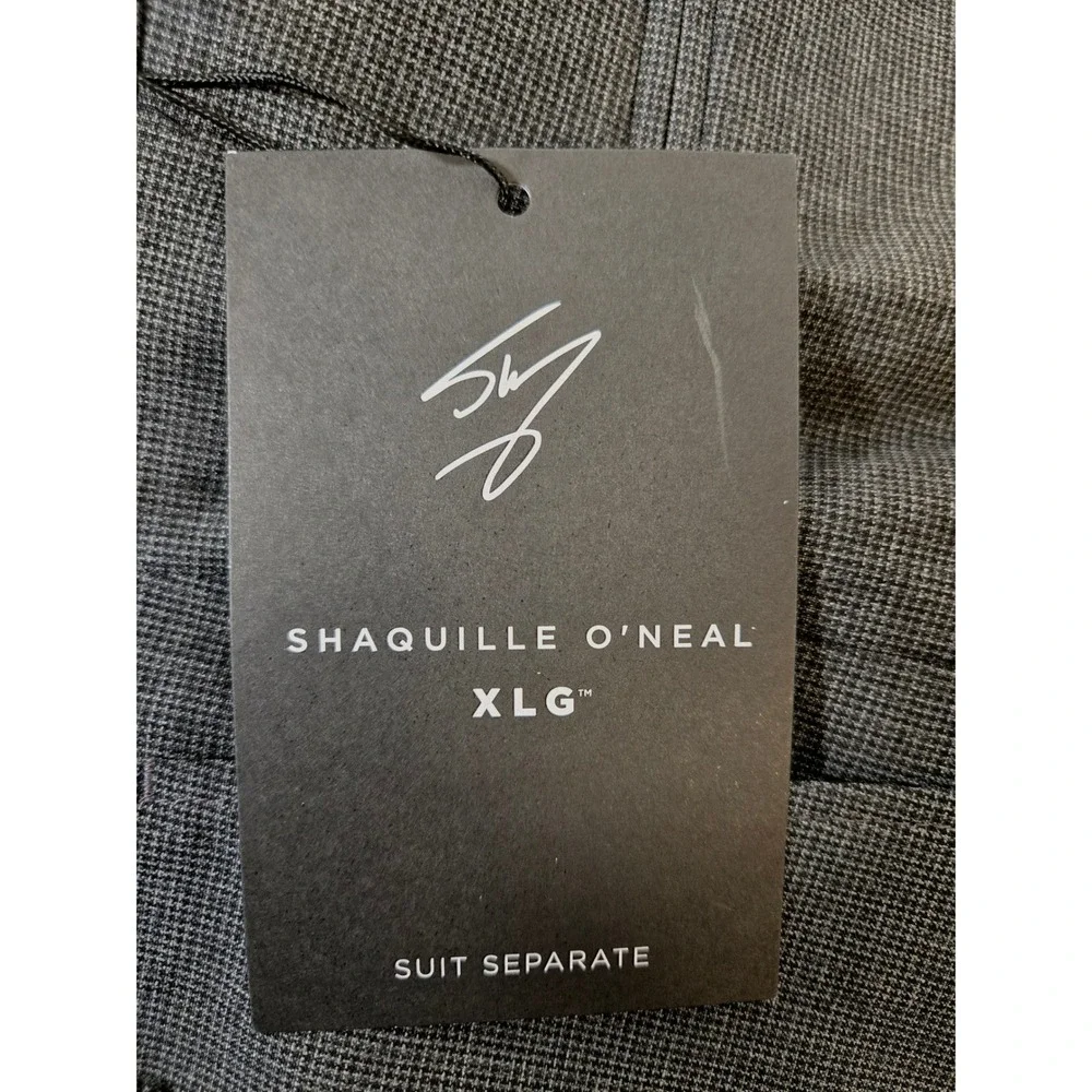 Shaquille O'Neal XLG Mens 50W x 32L Charcoal Grey Stretch Dress Pants NEW